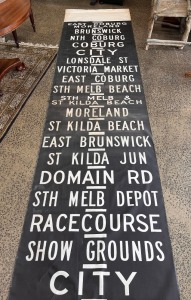 MELBOURNE TRAM DESTINATION ROLL: Brunswick, Coburg, St. Kilda Beach, Moonee Ponds, etc, 20th century