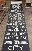 MELBOURNE TRAM DESTINATION ROLL: Brunswick, Coburg, St. Kilda Beach, Moonee Ponds, etc, 20th century