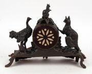 ADVANCE AUSTRALIA antique mantle clock with gilt metal case adorned with kangaroos, emu, snake hands and coat of arms, eight day time and strike French movement, late 19th century, 33cm high, 44cm wide - 2