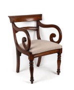 An antique English mahogany spade back carver chair, early to mid 19th century, 52cm across the arms - 2
