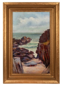 JAMES SWINTON DISTON (1857-1940), (untitled seascape), oil on board, signed lower left "J. Swinton Diston, 1896", ​​​​​​​56 x 34cm, 74 x 50cm overall