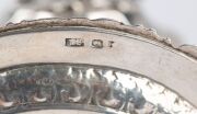 UNKNOWN MAKER Colonial silver tea kettle with matching trivet stand, 19th century, matching marks but both rubbed, the tea kettle 16cm high, 1512 grams total - 3