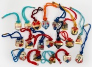 MELBOURNE CRICKET CLUB: 1974-1991 slightly duplicated range of full membership fobs, all with original lanyards, (total: 19)