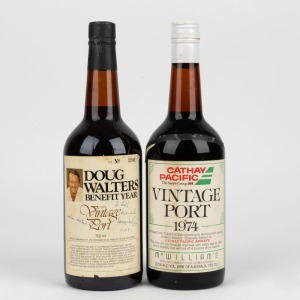 DOUG WALTERS autograph on port wine label "Doug Walter's Benefit Year, 1979 Vintage", endorsed "To Keith, Best Wishes, Doug Walters, Caroline Walters, 12-2-81". Together with a CATHAY PACIFIC bottle of vintage port. (2 items)