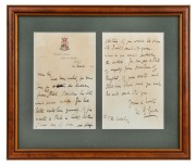 AN ORIGINAL LETTER FROM W.G.GRACE: 14 March 1890 two-sided note-paper headed with the Gloucestershire C.C.C. crest, Thrissell House, Stapleton Road, Bristol, written to Mr E. K. Cooke, who was planning to publish an article and needed a photo of W.G. "in 