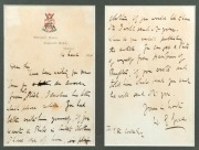 AN ORIGINAL LETTER FROM W.G.GRACE: 14 March 1890 two-sided note-paper headed with the Gloucestershire C.C.C. crest, Thrissell House, Stapleton Road, Bristol, written to Mr E. K. Cooke, who was planning to publish an article and needed a photo of W.G. "in - 2