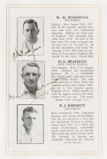 THE AUSTRALIAN CRICKET TEAM in ENGLAND, 1934 "AUSTRALIAN XI ENGLISH TOUR 1934" Orient Line souvenir programme and fixture list (with cover artwork by Walter Jardine) featuring individual photographs of the Australian team, each signed individually in pen. - 2