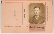 Ernie BROMLEY'S Australian Passport, issued to him at Melbourne in February 1934 and endorsed "Bearer is a member of&nbsp; the Australian Cricket Eleven." with visa stamps for the trip to England in April 1934 and back to Australia in October 1934. A later tri - 4