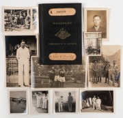 Ernie BROMLEY'S Australian Passport, issued to him at Melbourne in February 1934 and endorsed "Bearer is a member of&nbsp; the Australian Cricket Eleven." with visa stamps for the trip to England in April 1934 and back to Australia in October 1934. A later tri - 5