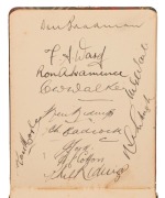 ERNIE BROMLEY'S AUTOGRAPH BOOK A small, tartan covered autograph book, signed by Bromley to the front page and subsequently by many famous cricketers of his day: noted the New South Wales XI of 1934&nbsp; (Oldfield, Fingleton, Chipperfield, Kippax, Brown, Hill - 3