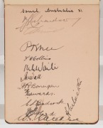 ERNIE BROMLEY'S AUTOGRAPH BOOK A small, tartan covered autograph book, signed by Bromley to the front page and subsequently by many famous cricketers of his day: noted the New South Wales XI of 1934&nbsp; (Oldfield, Fingleton, Chipperfield, Kippax, Brown, Hill - 4