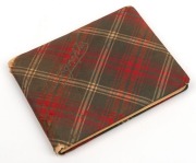 ERNIE BROMLEY'S AUTOGRAPH BOOK A small, tartan covered autograph book, signed by Bromley to the front page and subsequently by many famous cricketers of his day: noted the New South Wales XI of 1934&nbsp; (Oldfield, Fingleton, Chipperfield, Kippax, Brown, Hill - 7