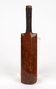 A miniature bat, with two applied silver plaques; the first engraved "To ERNIE BROMLEY from Busselton Branch Y.A.L. 22/3/34" and the second one engraved "Wood from Lighthouse erected 1863". Bromley was the first West-Australian born cricketer to be select - 2