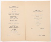 BILL WOODFULL&nbsp;HONOURED AT THE CARLTON CRICKET CLUB, NOVEMBER 1930: A souvenir programme/menu for a "Smoke Social tendered to Mr. W.M. Woodfull, Captain 17th Australian XI. on Monday, 17th November 1930"; with a Wells cartoon showing "King William" carryin - 3