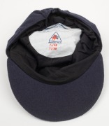 DEVON MALCOLM (England): Malcolm's England "Touring" Test Team Cap, navy blue wool with embroidered St. George and the Dragon, endorsed in pen "D.M." on the Albion label in the crown of the cap. From Malcolm's last tour of Australia in 1994-95. - 3
