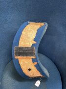 GRANT FEATHERSTON "Expo Sound Chair Mark II" vintage blue upholstered chair, 114cm high - 10