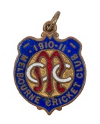 MELBOURNE CRICKET CLUB: Membership fobs for 1910-11, 1911-12, 1912-13, 1913-14, 1914-15 and 1918-19, all in very good condition, (6). - 2