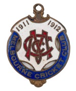 MELBOURNE CRICKET CLUB: Membership fobs for 1910-11, 1911-12, 1912-13, 1913-14, 1914-15 and 1918-19, all in very good condition, (6). - 4