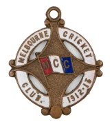 MELBOURNE CRICKET CLUB: Membership fobs for 1910-11, 1911-12, 1912-13, 1913-14, 1914-15 and 1918-19, all in very good condition, (6). - 5