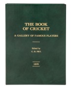 "THE BOOK OF CRICKET - A Gallery of Famous Players" 1899; Edited by C.B. FRY; the complete set of 16 weekly parts together with extremely rare 4-page index; beautifully housed in a later green leather solander box with gilt titles.