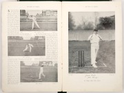 "THE BOOK OF CRICKET - A Gallery of Famous Players" 1899; Edited by C.B. FRY; the complete set of 16 weekly parts together with extremely rare 4-page index; beautifully housed in a later green leather solander box with gilt titles. - 4