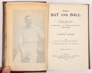 "WITH BAT AND BALL : TWENTY-FIVE YEARS' REMINISCENCES OF AUSTRALIAN and ANGLO-AUSTRALIAN CRICKET" by George Giffen, [London : Ward, Lock and Co., 1898, 1st ed.] 240pp + photo portraits; attractively bound in brown leather, with gilt titles and decorations - 2