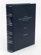 "TALES OF THE ANGLER'S ELDORADO NEW ZEALAND" by Zane Grey [London : Hodder & Stoughton, 1st ed. 1926], 228pp + plates; in superb navy blue leather binding with silver titles and 4 raised bands to spine.