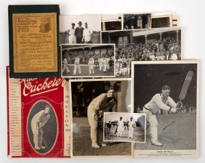 ERNIE BROMLEY: An archive of original photographs, mainly from his 1934 tour to England with the Australian team, plus several related items from the estate of Ernie Bromley. (30+ items; various sizes).