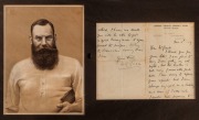 W. G. GRACE: An autographed letter sheet headed 'LONDON COUNTY CRICKET CLUB, CRYSTAL PALACE'&nbsp; Dated December 1907, replying to a request from the Surrey Cricket Club that he make himself available for a prize presentation. In declining, he signs "Yours Tr
