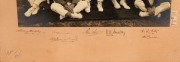 THE AUSTRALIAN TEAM V SOUTH AFRICA, 1910 - 1911 A full-size silver gelatin print of the Australian team which defeated the South African visitors 4-1 in a five test match series in Australia. Fully signed in the margins by the team, captained by Clem Hill - 3