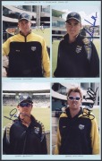 2002 Australia A vs England, team sheet with 11 signatures including Jimmy Maher (captain), Michael Clarke, Greg Blewett, Brad Haddin & Nathan Hauritz; plus 10 individual signed photographs. (21 autographs). - 2