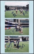 2003-04 Australia A vs India, team sheet with 11 signatures including Michael Hussey (captain), Michael Clarke, Martin Love & Brad Hodge; plus 8 individual signed photographs. (19 autographs). - 3