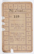 FITZROY CRICKET CLUB Lady's Ticket, Members Reserve for Season 1913-14, No.11 issued in the name of J.A. Loveless. - 2