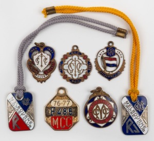 MELBOURNE CRICKET CLUB: Membership fobs for 1919-20, 1921-22, 1923-24, 1938-39 and 3 later items, (7).
