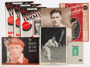 Several publications from the Estate of Ernie Bromley: "The Australian Cricketer" magazines (May 1932, 21 October 1933, 3 & 10 March 1934), all featuring articles about Bromley; "In Quest of the Ashes 1934", "The Australians in England 1924" (Manchester G
