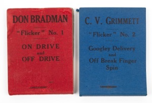 DON BRADMAN FLICKER BOOK: No.1 "ON DRIVE and OFF DRIVE", together with the C.V. GRIMMETT Flicker Book No.2 "Googley Delivery and Off Break Finger Spin", by Flicker Productions, Earls Court Road, London, 1930. (2). Provenance: The Clarrie Grimmett Collection; his family, by descent.