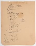 WEST INDIES TEAM IN AUSTRALIA 1951-52: An autograph book page featuring 7 of the tourists, including Frank Worrell, Alf Valentine, A.F. Rae, R.J. Christiani and John Trim. Worral scored the most runs for the West Indies (337) and Valentine took the most w