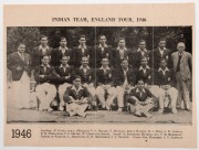 1946-47 England Team to Australia, team picture (from a publication) with 9 ink signatures including Norman Yardley, Len Hutton, Bill Edrich,&nbsp;&nbsp;Cyril Washbrook & Alec Bedser.&nbsp; Australia won the Five Match series 3-0. - 2