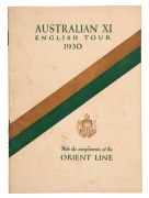THE AUSTRALIAN XI 1930: Souvenir menu/programme for a "Complimentary Smoke Night tendered to Mr. W.L. Kelly J.P., Manager of 1930 Australian XI by Richmond Cricket Club on Tuesday, February 11th, 1930 at Richmond Town Hall." featuring a cartoon portrait o - 3