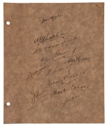 SIR DONALD BRADMAN and others, 1940. A rare series of signatures from the early War years, on three matching sheets: comprising of "Rest of Australia" featuring Bradman, Grimmett, Brown, Ring, Tallon, Hasset and others; "NEW SOUTH WALES" featuring McCabe, - 3