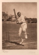 RANJITSINHJI: An original print of the photograph by George Beldam, publish by the Swan Electric Engraving Company, circa 1905; signed in the lower margin by Beldam and Ranji. Framed & glazed, overall 74 x 56cm. - 2