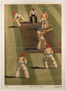 James Willebrant (1950- ):&nbsp;two colour etchings "Hook to the Boundary" [34/75, 89 x 69cm] and "A Confident Appeal" [1/75, 64 x 95cm], both editioned, signed, titled, and dated&nbsp;84' in the lower margin,&nbsp;both window mounted, framed & glazed. [2 items] - 3