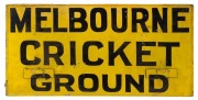 TRAMWAYS vintage metal destination sign "MELBOURNE CRICKET GROUND" mid 20th century, ​​​​​​​28 x 56cm