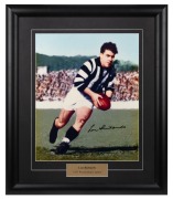Lou Richards "1953 Premiership Captain", Original signature on large reproduction photograph, Attractively framed and glazed, Overall 70 x 60cm