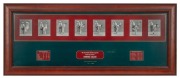 DENNIS LILLEE&nbsp;and JEFF THOMSON: Limited edition frame-by-frame presentations, each signed by the respective fast bowler and listing their career statistics; individually framed and glazed, each 44 x 105cm overall (2) - 2
