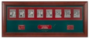DENNIS LILLEE&nbsp;and JEFF THOMSON: Limited edition frame-by-frame presentations, each signed by the respective fast bowler and listing their career statistics; individually framed and glazed, each 44 x 105cm overall (2) - 3