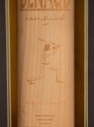 Richie Benaud signed Callen Australian Cricket Willow full-size bat attractively framed & glazed; accompanied by the receipt from a silent auction at which the bat was purchased. 104 x 29 x 10cm - 2