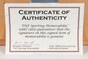 Bob Davis original signature on 40th Anniversary 1963&nbsp;Geelong&nbsp;Premiership replica jumper with embroidered details of the team and their positions; Bob Davis was Coach; with COA; framed & glazed; overall 94 x90cm - 3