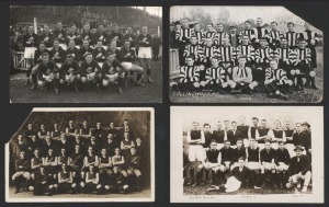 Four early team photographs comprising Collingwood 1909 (defective), Fitzroy c. 1910, Carlton c. 1940, and an unknown team R.C.F.C. 1910 (defective). [4 items]