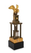 GRAND TOUR antique desk pocket watch stand with eagle finial, classical bust and thermometer, 19th century, 29cm high